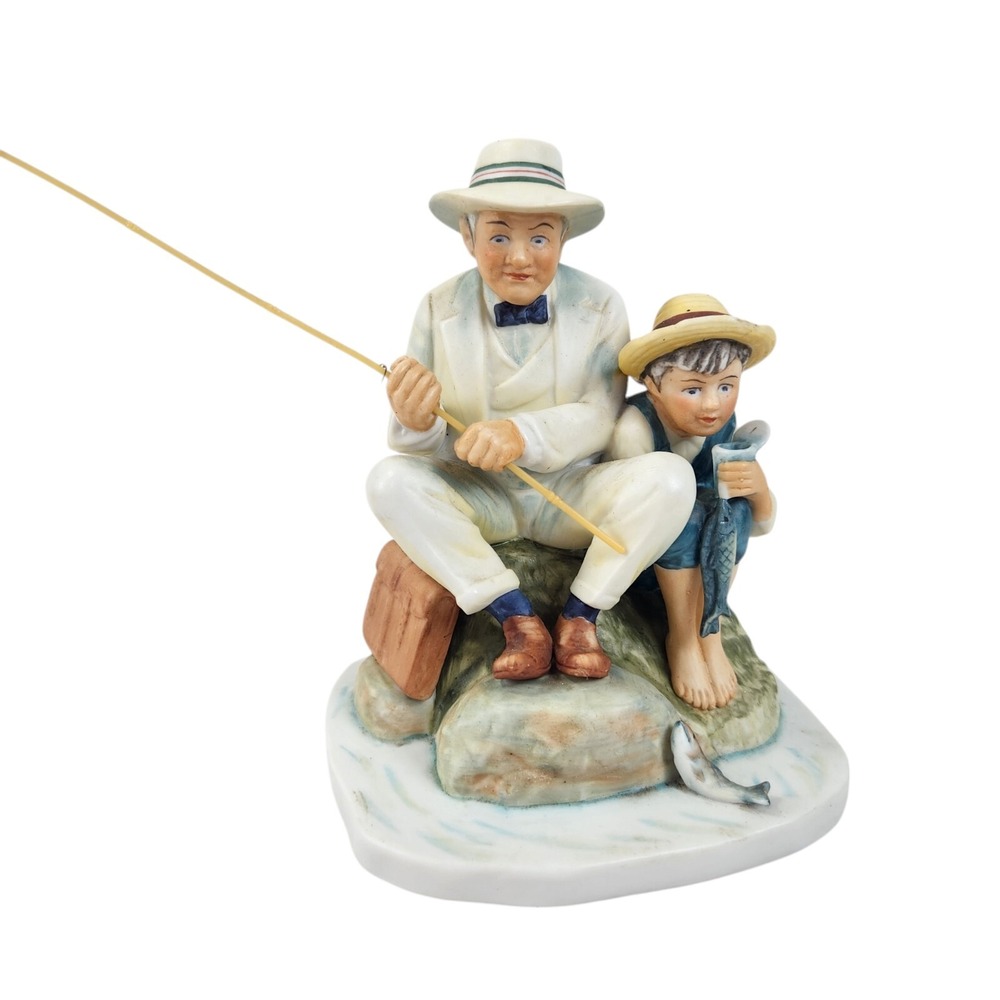 VTG Norman Rockwell Inspiration "Old Mill Pond" Porcelain Figurine Gorham 1974